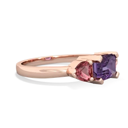 Amethyst Three Stone 14K Rose Gold ring R5235