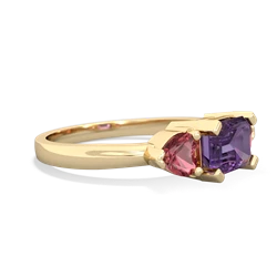 Amethyst Three Stone 14K Yellow Gold ring R5235