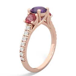 Amethyst Pave Trellis 14K Rose Gold ring R5500