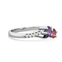 Amethyst Infinity Pave Two Stone 14K White Gold ring R5285