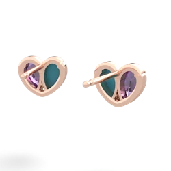 Amethyst 'Our Heart' 14K Rose Gold earrings E5072