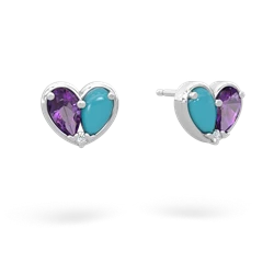 Amethyst 'Our Heart' 14K White Gold earrings E5072