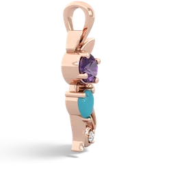 Amethyst Kitten 14K Rose Gold pendant P5780