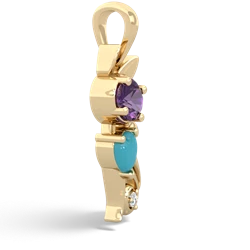 Amethyst Kitten 14K Yellow Gold pendant P5780