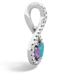 Amethyst Pave Twist 'One Heart' 14K White Gold pendant P5360