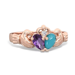 Amethyst 'Our Heart' Claddagh 14K Rose Gold ring R2388