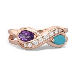 Amethyst Diamond Infinity 14K Rose Gold ring R5390