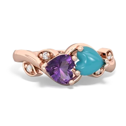 Amethyst Floral Elegance 14K Rose Gold ring R5790