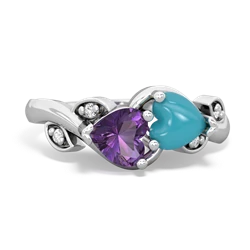 Amethyst Floral Elegance 14K White Gold ring R5790