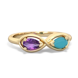 Amethyst Infinity 14K Yellow Gold ring R5050