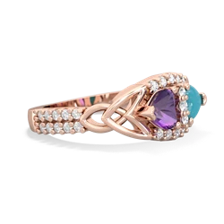 Amethyst Sparkling Celtic Knot 14K Rose Gold ring R2645