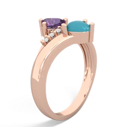 Amethyst Heart To Heart 14K Rose Gold ring R2064