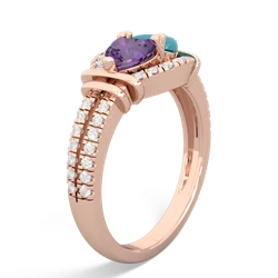 Amethyst Art-Deco Keepsake 14K Rose Gold ring R5630