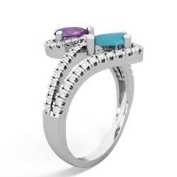 Amethyst Diamond Dazzler 14K White Gold ring R3000