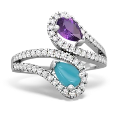 Amethyst Diamond Dazzler 14K White Gold ring R3000