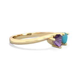 Amethyst Sweethearts 14K Yellow Gold ring R5260