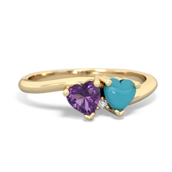 Amethyst Sweethearts 14K Yellow Gold ring R5260