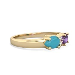 Amethyst Pear Bowtie 14K Yellow Gold ring R0865