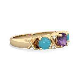 Amethyst Hugs And Kisses 14K Yellow Gold ring R5016