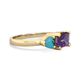 Amethyst Three Stone 14K Yellow Gold ring R5235