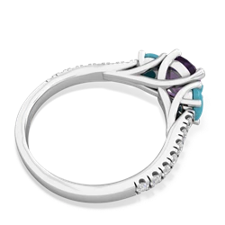 Amethyst Pave Trellis 14K White Gold ring R5500