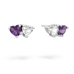 Amethyst Sweethearts 14K White Gold earrings E5260