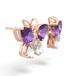 Amethyst Butterfly 14K Rose Gold earrings E2215