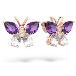 Amethyst Butterfly 14K Rose Gold earrings E2215