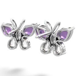 Amethyst Butterfly 14K White Gold earrings E2215