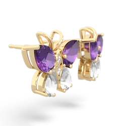 Amethyst Butterfly 14K Yellow Gold earrings E2215