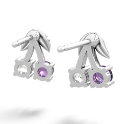 Amethyst Sweet Cherries 14K White Gold earrings E7001
