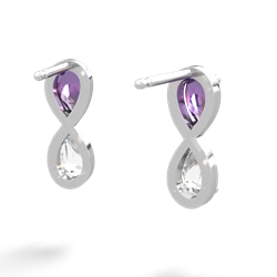 Amethyst Infinity 14K White Gold earrings E5050