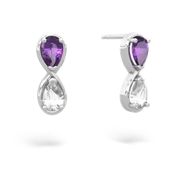 Amethyst Infinity 14K White Gold earrings E5050