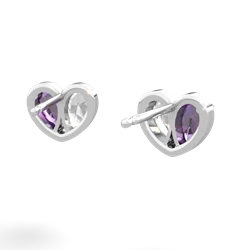 Amethyst 'Our Heart' 14K White Gold earrings E5072