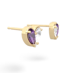 Amethyst 'Our Heart' 14K Yellow Gold earrings E5072