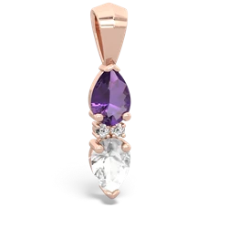 Amethyst Bowtie Drop 14K Rose Gold pendant P0865