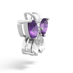 Amethyst Butterfly 14K White Gold pendant P2215