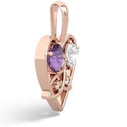 Amethyst Celtic Trinity Heart 14K Rose Gold pendant P5331