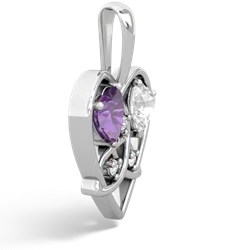 Amethyst Celtic Trinity Heart 14K White Gold pendant P5331