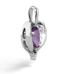 Amethyst Two Become One 14K White Gold pendant P5330