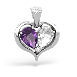 Amethyst Two Become One 14K White Gold pendant P5330