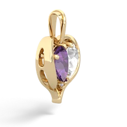 Amethyst Two Become One 14K Yellow Gold pendant P5330