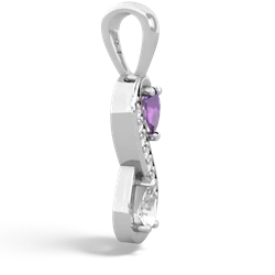 Amethyst Diamond Infinity 14K White Gold pendant P5390