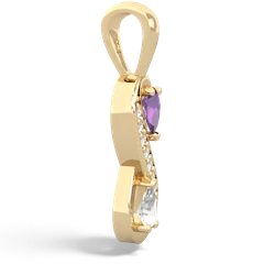 Amethyst Diamond Infinity 14K Yellow Gold pendant P5390