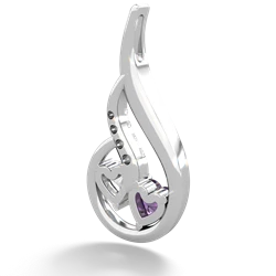 Amethyst Keepsake Curves 14K White Gold pendant P5450