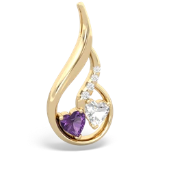 Amethyst Keepsake Curves 14K Yellow Gold pendant P5450