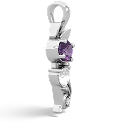 Amethyst Kitten 14K White Gold pendant P5780