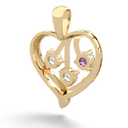 Amethyst Glowing Heart 14K Yellow Gold pendant P2233