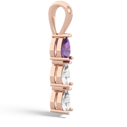 Amethyst Dew Drops 14K Rose Gold pendant P2251