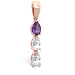 Amethyst Dew Drops 14K Rose Gold pendant P2251